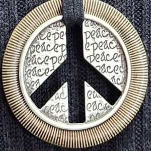 Large Peace Symbol Pendant Necklace